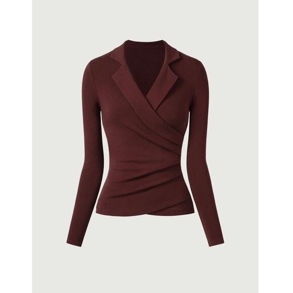 NWT XS Collared Surplice Top - Picture 5 of 7